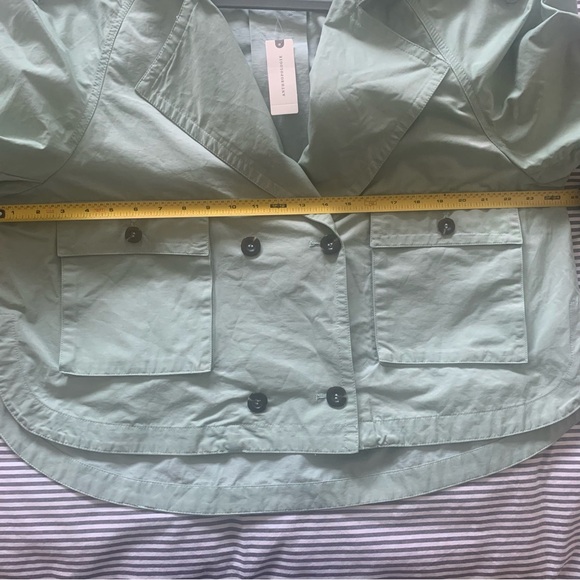 By Anthropologie Cropped Trench Coat – Mint – Size Large – NWT - Picture 16 of 16